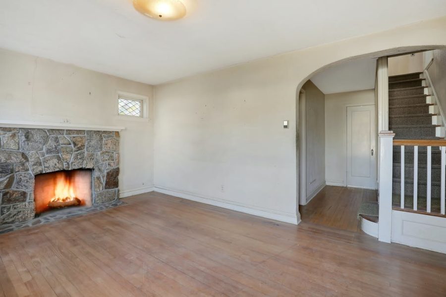 living room area of home for sale at maltz auctions in new york