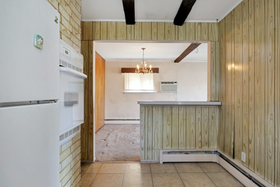 kitchen area of home for sale at maltz auctions in new york