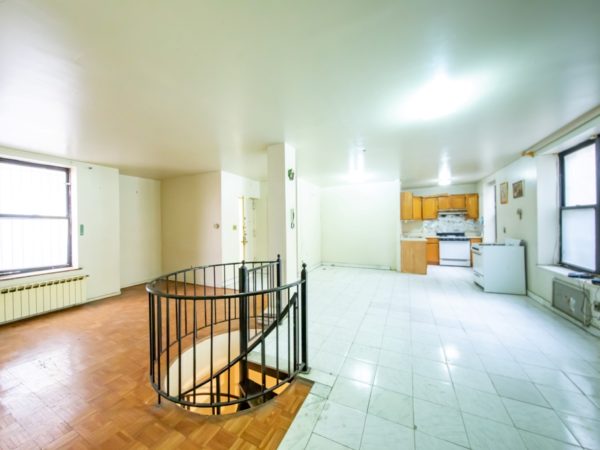 living space of duplex condo for sale at maltz auctions in new york