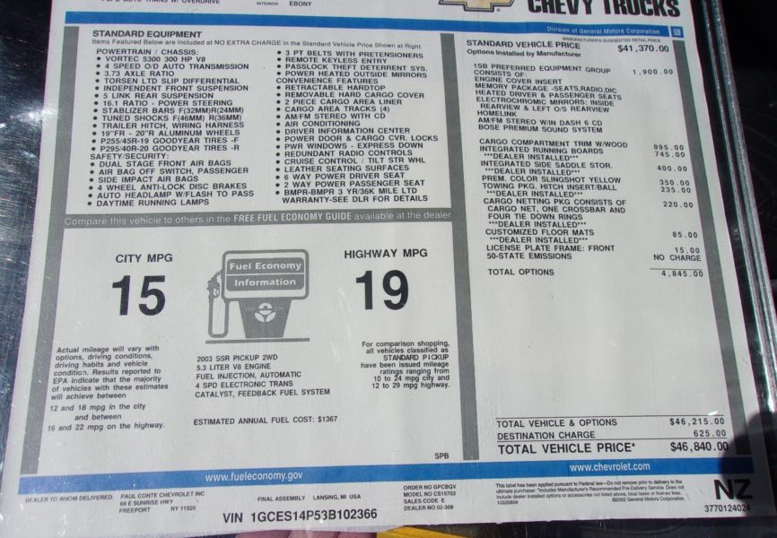 chevy truck vehicle information - for sale by maltz auctions