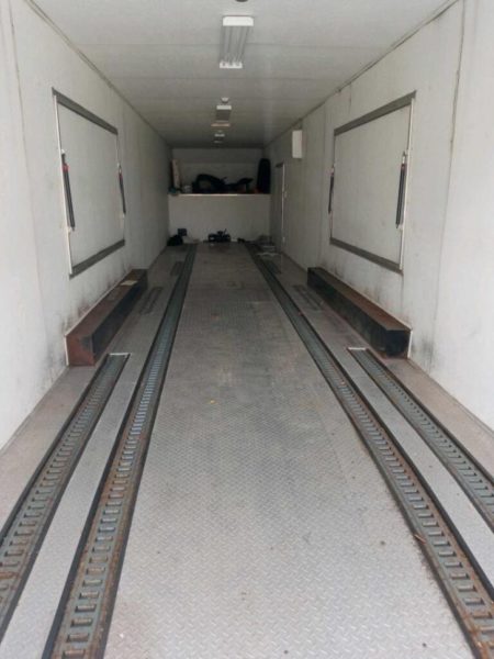 inside of large trailer for sale at maltz auctions