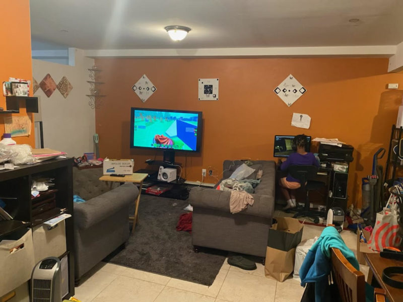 inside family room of 7,600 sq foot renovated building