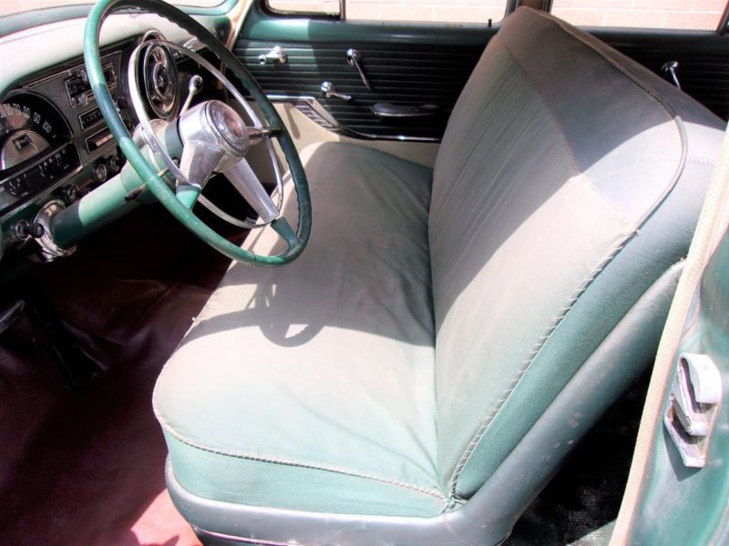 Driver's seat up of old Pontiac up for auction at Maltz Auctions