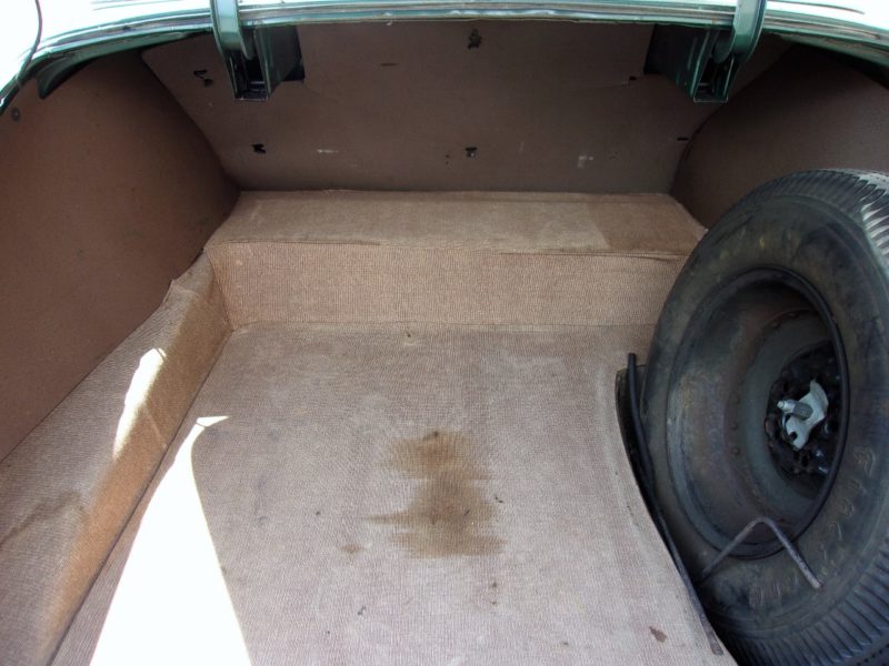 Trunk of old classic Pontiac car up for auction at Maltz Auctions in New York