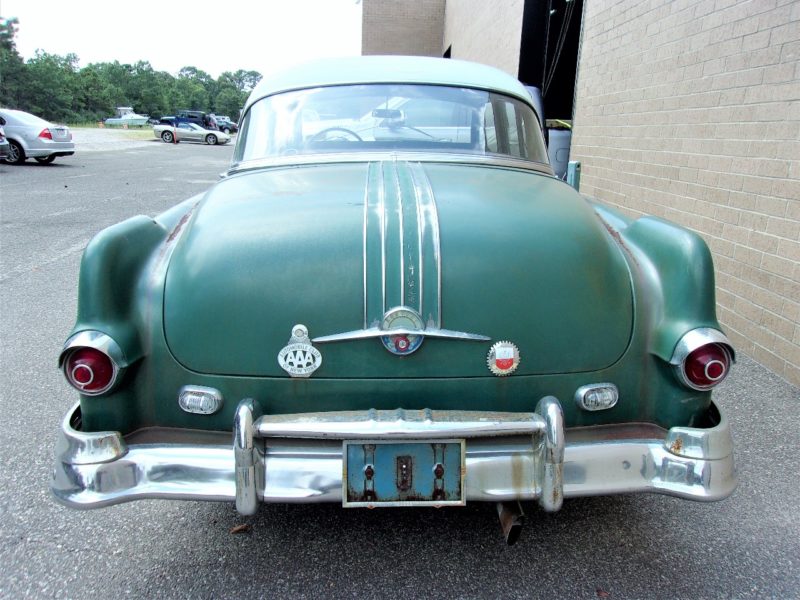 Back end of old Pontiac car up for auction at Maltz Auctions