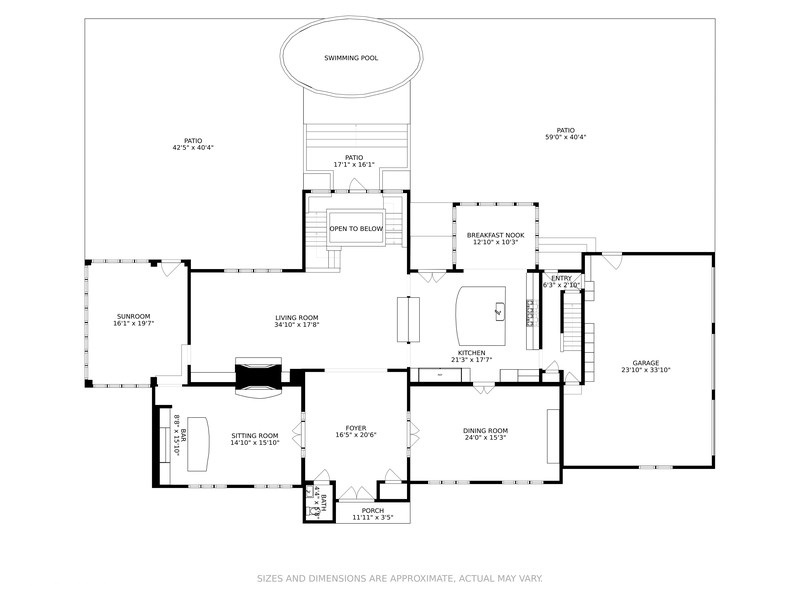 floor plan of 6 bedroom home on 2 acres of land for sale at auction