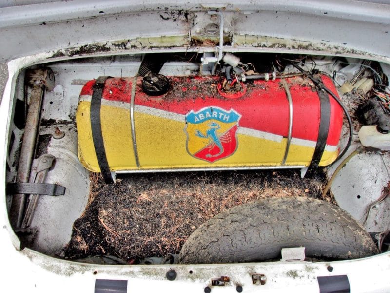 Front engine of Fiat car up for auction at Maltz Auctions