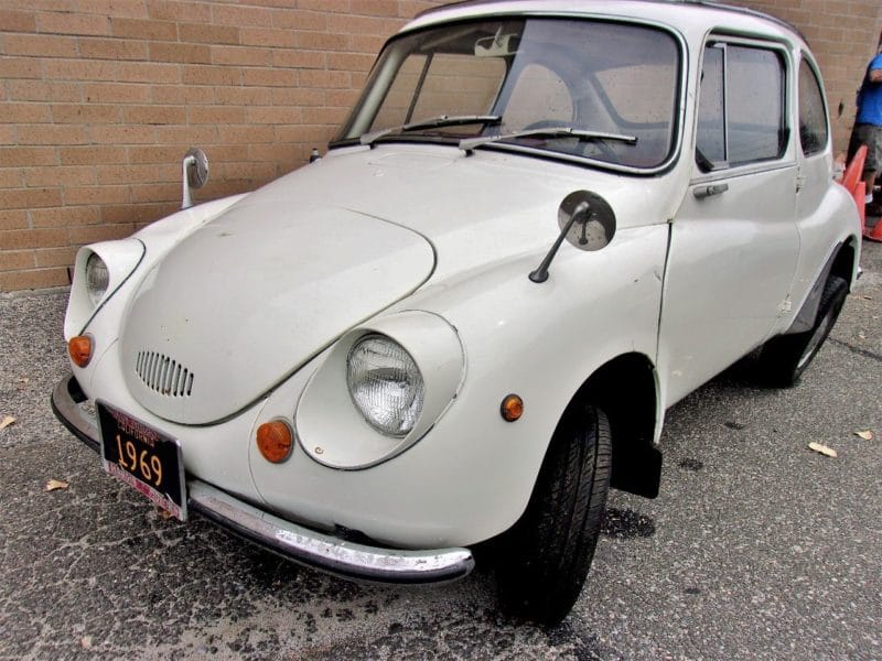 Angled front view of Subaru automobile for up for sale at auction