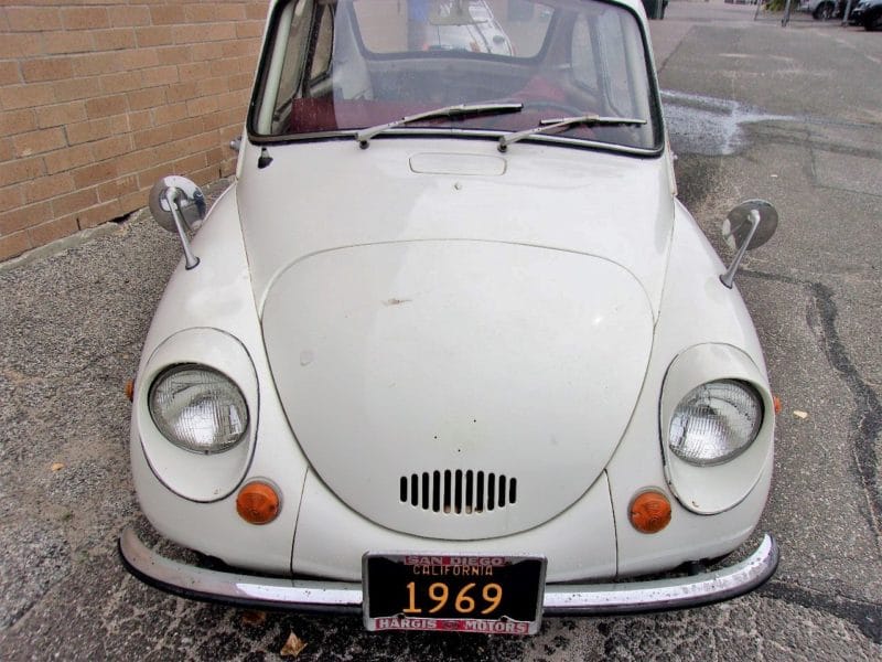 Front of Subaru car up for auction at Maltz Auctions