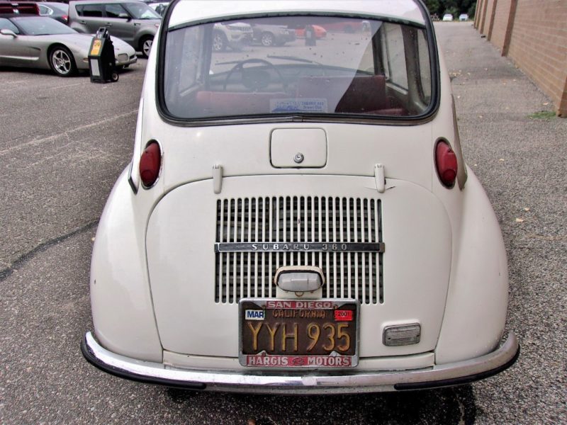 Backside of Subaru vehicle up for auction at Maltz Auctions