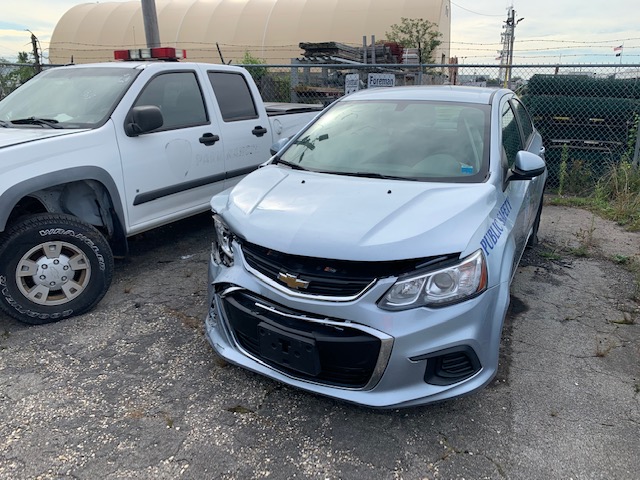 Slightly damaged car up for automobile auction at Maltz Auctions in New York