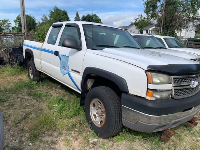 Side view of truck up for auction at Maltz Auctions