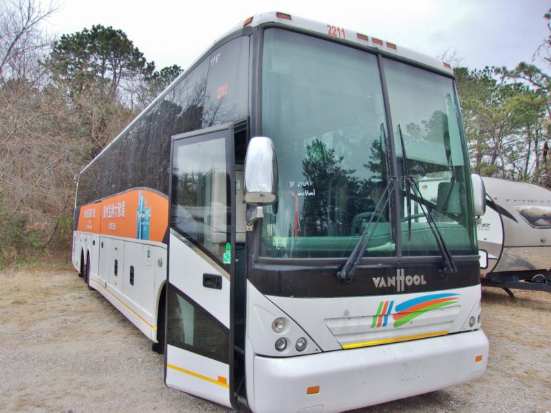 angled front of 2011 van hool touring bus vehicle for sale at maltz auto auction